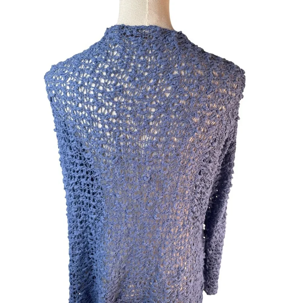 2/$30 Soft Surroundings L/XL Periwinkle Blue Open Weave Cardigan - Picture 10 of 16